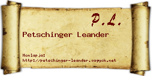 Petschinger Leander névjegykártya